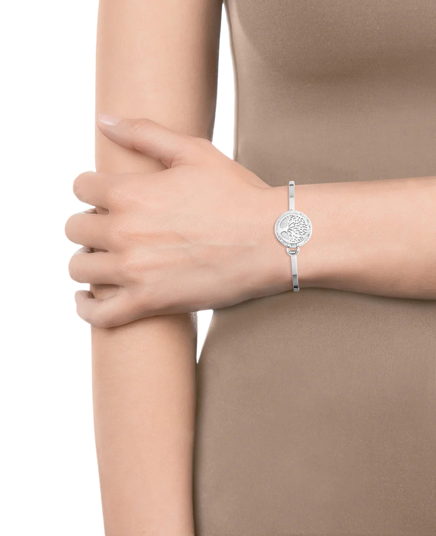 JOYAS MUJER: PULSERA DE ARO EN ACERO CON ÁRBOL DE LA VIDA
