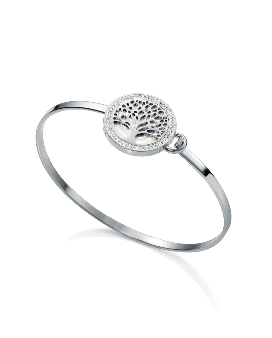 JOYAS MUJER: PULSERA DE ARO EN ACERO CON ÁRBOL DE LA VIDA