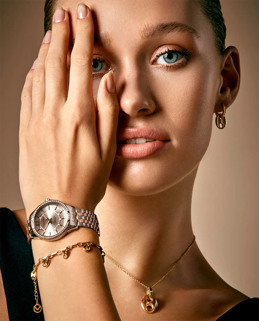 JOYAS MUJER: PENDIENTES ACERO DORADO VICEROY CHIC