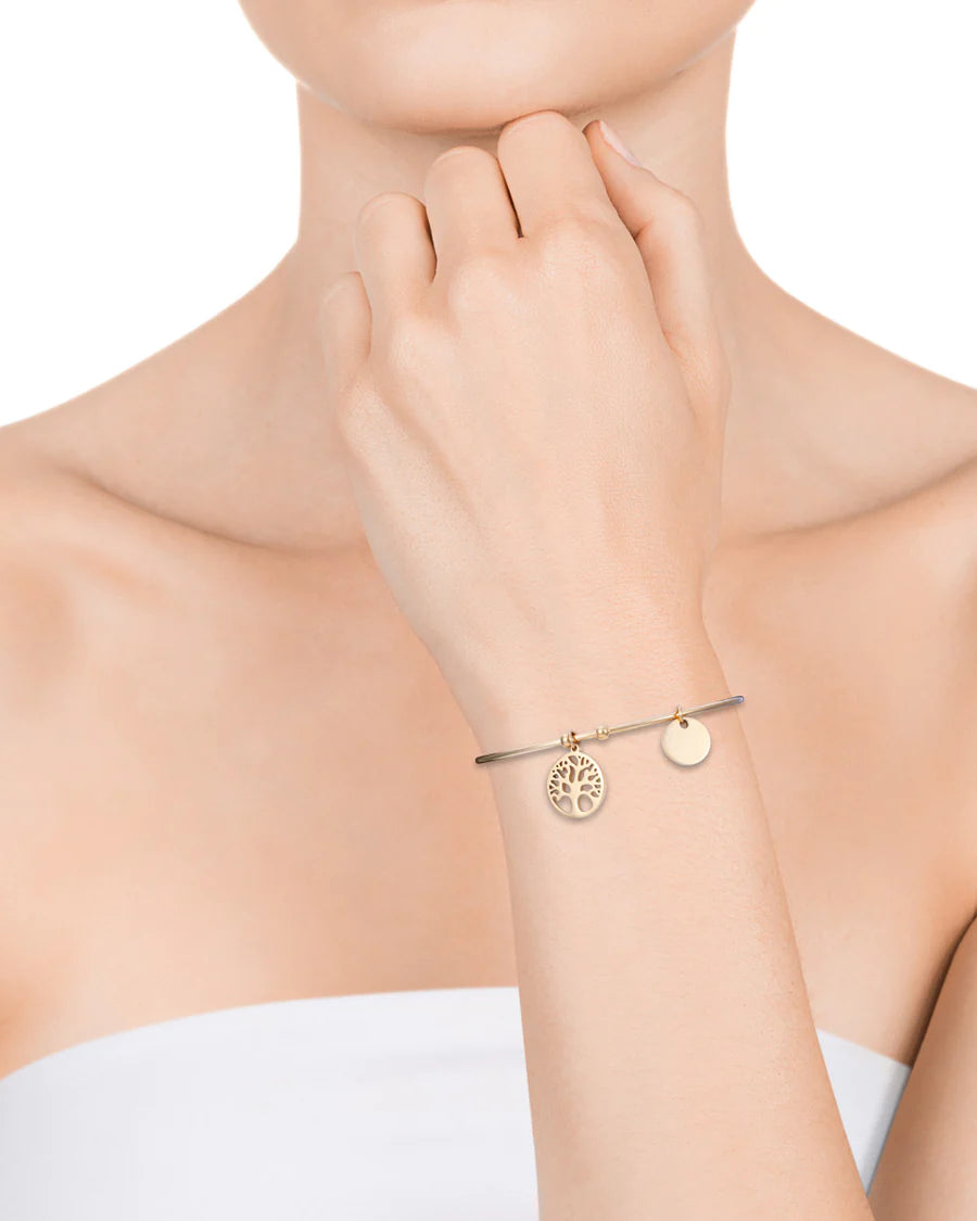 JOYAS MUJER: PULSERA ARO ÁRBOL DE LA VIDA DORADO
