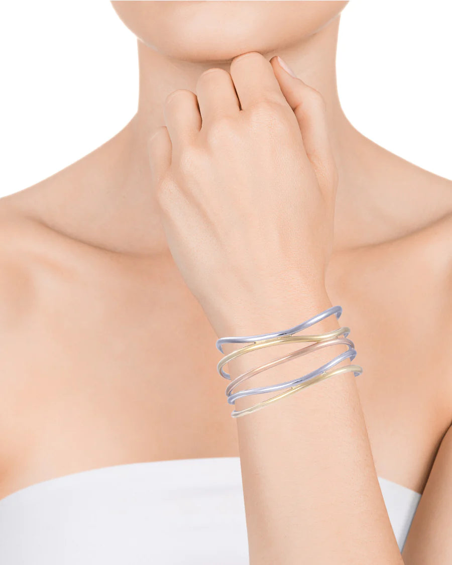JOYAS MUJER: PULSERA RÍGIDA ACERO VICEROY TRICOLOR