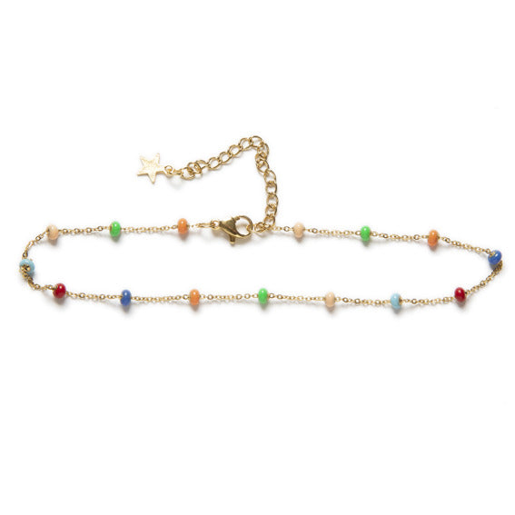 Tobillera Acero Dorada