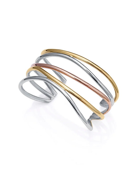JOYAS MUJER: PULSERA RÍGIDA ACERO VICEROY TRICOLOR